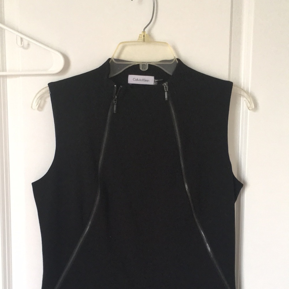 Calvin Klein Zip Accent Cocktail Dress, Black 6